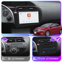 Штатная магнитола Element для Honda Civic Type R VIII 2006-2008 экран 9" 4/64 QLED CarPlay 4G Wi-Fi GPS 360 Prime
