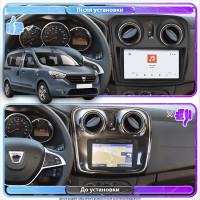 Штатная магнитола Element для Dacia Dokker I 2012-2017 экран 9" 4/64 QLED CarPlay 4G Wi-Fi GPS 360 Prime