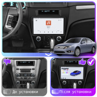 Штатная магнитола Element для Ford Fusion I Рестайлинг 2009-2012 экран 10" 4/64 QLED CarPlay 4G Wi-Fi GPS 360 Prime