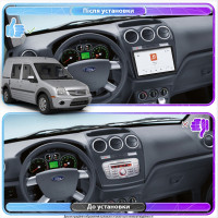 Штатная магнитола Element для Ford Tourneo Connect I Рестайлинг 2009-2013 экран 9" 4/64 QLED CarPlay 4G Wi-Fi GPS 360 Prime
