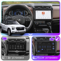 Штатная магнитола Element для Hyundai Creta II 2021-н.в. экран 9" 4/64 QLED CarPlay 4G Wi-Fi GPS 360 Prime