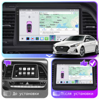 Штатная магнитола Element для Hyundai Sonata VII (LF) Рестайлинг 2017-2019 экран 9" 4/64 QLED CarPlay 4G Wi-Fi GPS 360 Prime