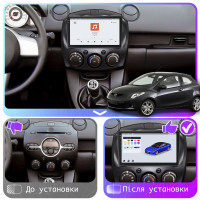 Штатная магнитола Element для Mazda 2 II Рестайлинг (DE2) 2010-2014 экран 9" 4/64 QLED CarPlay 4G Wi-Fi GPS 360 Prime