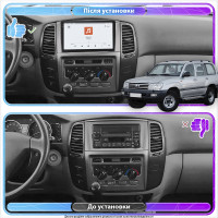 Штатная магнитола Element для Toyota Land Cruiser 100 Series Рестайлинг 1 2002-2005 экран 9" 4/64 QLED CarPlay 4G Wi-Fi GPS 360 Prime