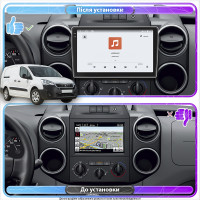 Штатная магнитола Element для Peugeot Partner II Рестайлинг 2 2015-н.в. экран 9" 4/64 QLED CarPlay 4G Wi-Fi GPS 360 Prime