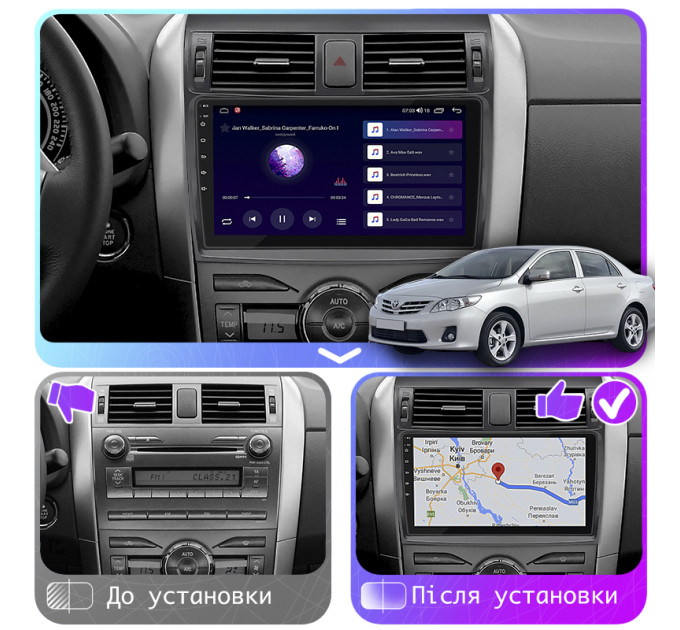 Штатна магнітола Toyota Corolla (E140, E150) 2010-2013 Element Prime 2/32 4G CarPlay