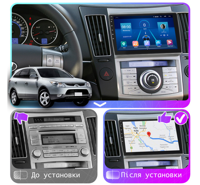 Штатна магнітола Hyundai Veracruz 2006-2015 Element 2/32 4G