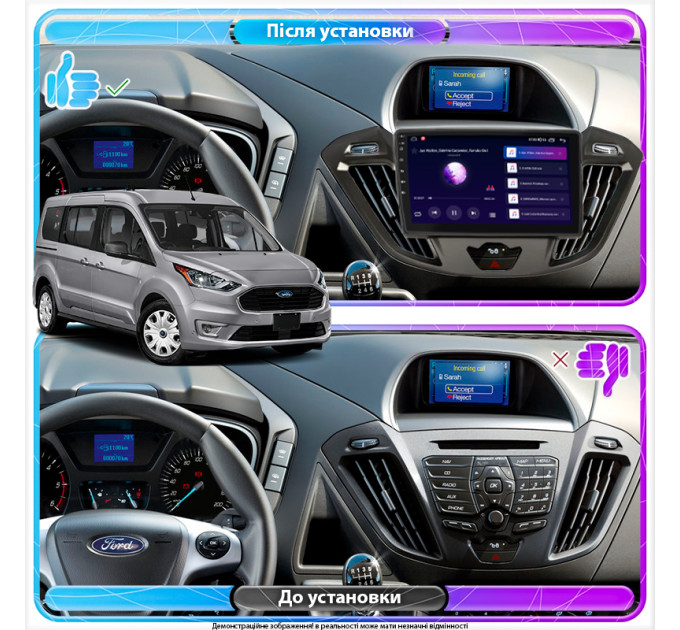 Штатна магнітола Ford Transit Connect 2012-2018 Element 6/128 4G CarPlay