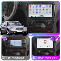 Штатная магнитола Element для Mercedes-Benz S-Класс IV (W220) 1998-2005 экран 9" 4/64 QLED CarPlay 4G Wi-Fi GPS 360 Prime