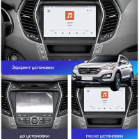 Штатная магнитола Element для Hyundai Santa Fe III 2012-2016 экран 9" 4/64 QLED CarPlay 4G Wi-Fi GPS 360 Prime