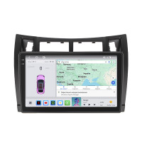 Штатная магнитола Element для Toyota Yaris II 2005-2009 экран 9" 4/64 QLED CarPlay 4G Wi-Fi GPS 360 Prime