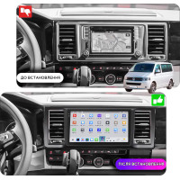 Штатная магнитола Element для Volkswagen Transporter T6 2015-2019 экран 9" 4/64 QLED CarPlay 4G Wi-Fi GPS 360 Prime