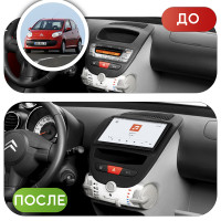 Штатная магнитола Element для Citroen C1 I Рестайлинг 2008-2012 экран 10" 4/64 QLED CarPlay 4G Wi-Fi GPS 360 Prime