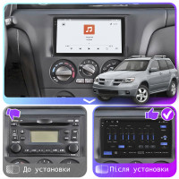 Штатная магнитола Element для Mitsubishi Airtrek 2001-2008 экран 10" 4/64 QLED CarPlay 4G Wi-Fi GPS 360 Prime