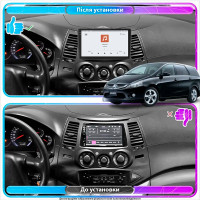 Штатная магнитола Element для Mitsubishi Grandis Manual A/C 2003-2011 экран 9" 4/64 QLED CarPlay 4G Wi-Fi GPS 360 Prime