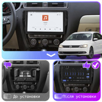 Штатная магнитола Element для Volkswagen Jetta VI 2010-2015 экран 10" 4/64 QLED CarPlay 4G Wi-Fi GPS 360 Prime