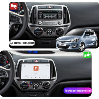 Штатная магнитола Element для Hyundai i20 I Рестайлинг 2012-2014 экран 9" 4/64 QLED CarPlay 4G Wi-Fi GPS 360 Prime