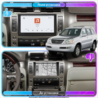 Штатная магнитола Element для Lexus GX I 2002-2009 экран 9" 4/64 QLED CarPlay 4G Wi-Fi GPS 360 Prime