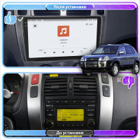 Штатная магнитола Element для Hyundai Tucson I 2004-2010 экран 10" 4/64 QLED CarPlay 4G Wi-Fi GPS 360 Prime