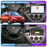 Штатная магнитола Element для Ford Focus I (North America) 1999-2004 экран 9" 4/64 QLED CarPlay 4G Wi-Fi GPS 360 Prime