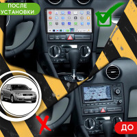 Штатная магнитола Element для Audi A3 II (8P) Рестайлинг 1 2004-2008 экран 9" 4/64 QLED CarPlay 4G Wi-Fi GPS 360 Prime