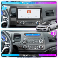 Штатная магнитола Element для Honda Civic VIII 2005-2009 экран 10" 4/64 QLED CarPlay 4G Wi-Fi GPS 360 Prime