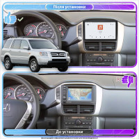 Штатная магнитола Element для Honda Pilot I Рестайлинг 2005-2008 экран 9" 4/64 QLED CarPlay 4G Wi-Fi GPS 360 Prime