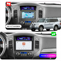 Штатная магнитола Element для Mitsubishi Montero IV 2006-н.в. экран 9" 4/64 QLED CarPlay 4G Wi-Fi GPS 360 Prime
