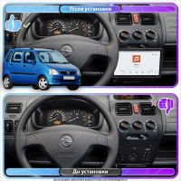 Штатная магнитола Element для Opel Agila A 2000-2004 экран 9" 4/64 QLED CarPlay 4G Wi-Fi GPS 360 Prime