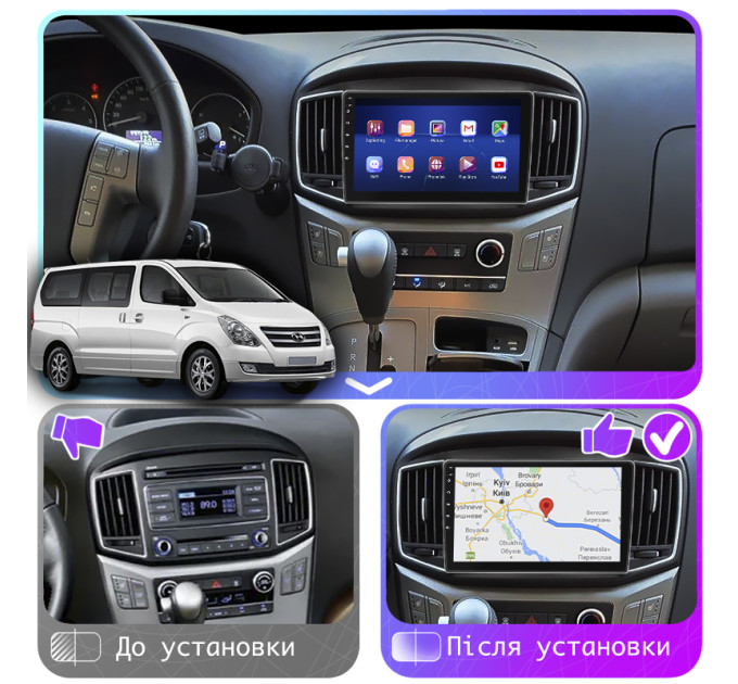 Штатна магнітола Hyundai Grand Starex 2015-2018 Element 6/128 4G CarPlay