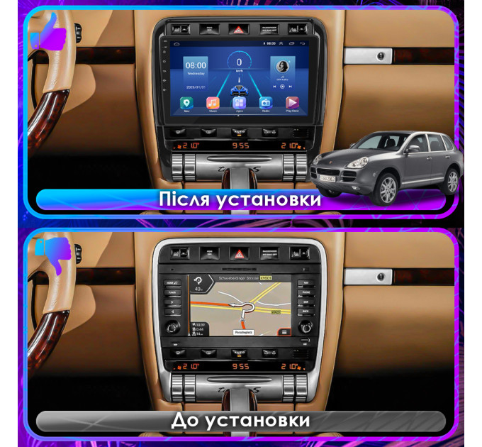 Штатна магнітола Porsche Cayenne (957) 2007-2010 Element 6/128 4G CarPlay