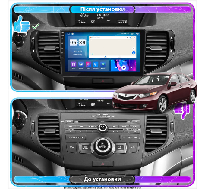 Штатна магнітола Acura TSX 2008-2014 Element Prime 4/64 4G CarPlay