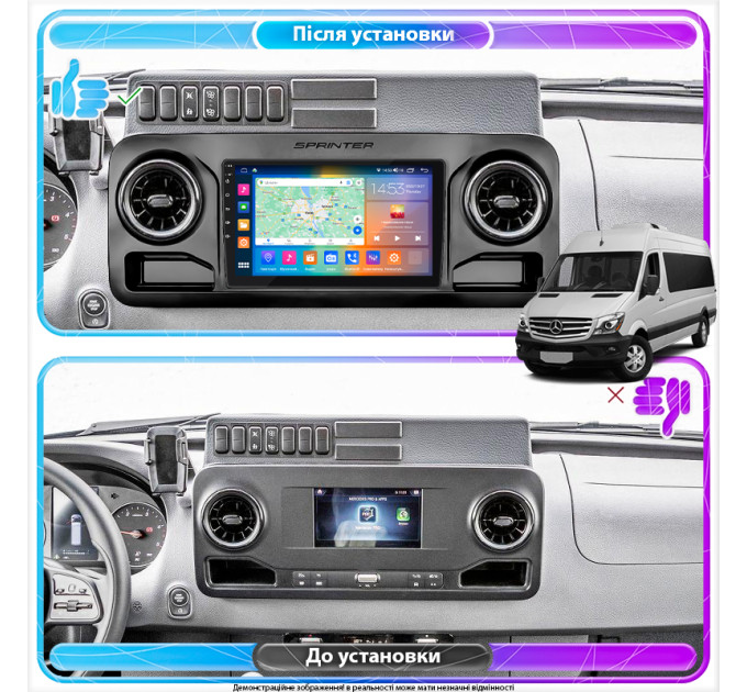 Штатна магнітола Mercedes-Benz Sprinter (W907/910) 2018- Element Prime 4/64 CarPlay 4G