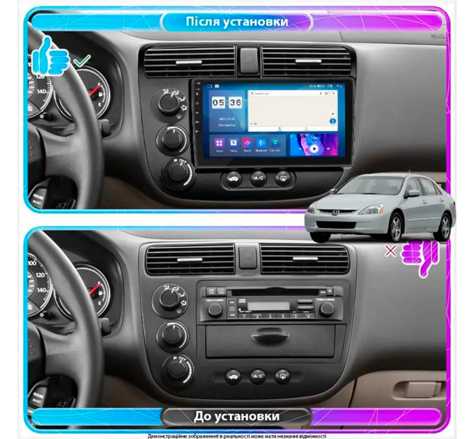 Штатна магнітола Honda Civic 2000-2003 Element Prime 4/64 CarPlay 4G
