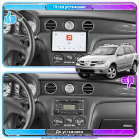Штатная магнитола Element для Mitsubishi Outlander I 2002-2008 экран 10" 4/64 QLED CarPlay 4G Wi-Fi GPS 360 Prime