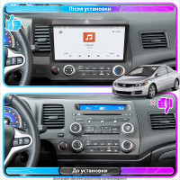 Штатная магнитола Element для Honda Civic VIII Рестайлинг 2008-2012 экран 10" 4/64 QLED CarPlay 4G Wi-Fi GPS 360 Prime