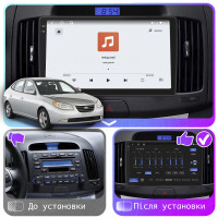 Штатная магнитола Element для Hyundai Elantra IV (HD) 2006-2011 экран 9" 4/64 QLED CarPlay 4G Wi-Fi GPS 360 Prime