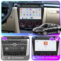 Штатная магнитола Element для Mazda 3 I (BK) Рестайлинг 2006-2009 экран 9" 4/64 QLED CarPlay 4G Wi-Fi GPS 360 Prime