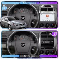Штатная магнитола Element для Kia Cerato I Manual AC 2003-2007 экран 9" 4/64 QLED CarPlay 4G Wi-Fi GPS 360 Prime