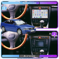 Штатная магнитола Element для Audi S4 I (B5) 1997-2001 экран 9" 4/64 QLED CarPlay 4G Wi-Fi GPS 360 Prime