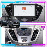 Штатная магнитола Element для Ford Tourneo Custom I Рестайлинг 2017-н.в. экран 9" 4/64 QLED CarPlay 4G Wi-Fi GPS 360 Prime