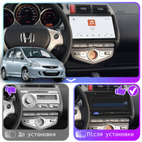 Штатная магнитола Element для Honda Jazz I Рестайлинг 2005-2008 экран 9" 4/64 QLED CarPlay 4G Wi-Fi GPS 360 Prime