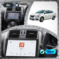 Штатная магнитола Element для Nissan Latio I (N17) Рестайлинг 2014-2016 экран 9" 4/64 QLED CarPlay 4G Wi-Fi GPS 360 Prime