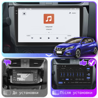 Штатная магнитола Element для Nissan Tiida II 2015-2018 экран 10" 4/64 QLED CarPlay 4G Wi-Fi GPS 360 Prime