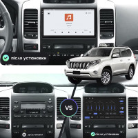 Штатная магнитола Element для Toyota Land Cruiser Prado 120 Series Рестайлинг 2007-2009 экран 9" 4/64 QLED CarPlay 4G Wi-Fi GPS 360 Prime