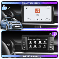 Штатная магнитола Element для Kia Morning III 2017-н.в. экран 9" 4/64 QLED CarPlay 4G Wi-Fi GPS 360 Prime