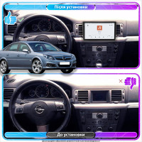 Штатная магнитола Element для Opel Vectra C Рестайлинг 2005-2008 экран 9" 4/64 QLED CarPlay 4G Wi-Fi GPS 360 Prime
