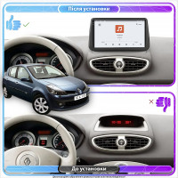 Штатная магнитола Element для Renault Clio III 2005-2009 экран 9" 4/64 QLED CarPlay 4G Wi-Fi GPS 360 Prime