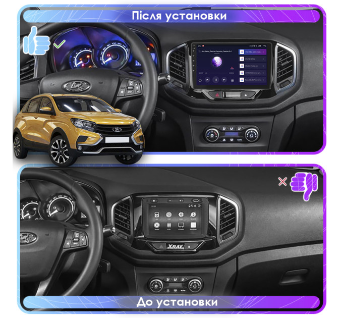 Штатна магнітола LADA xRAY 2015- Element 4/64 4G CarPlay