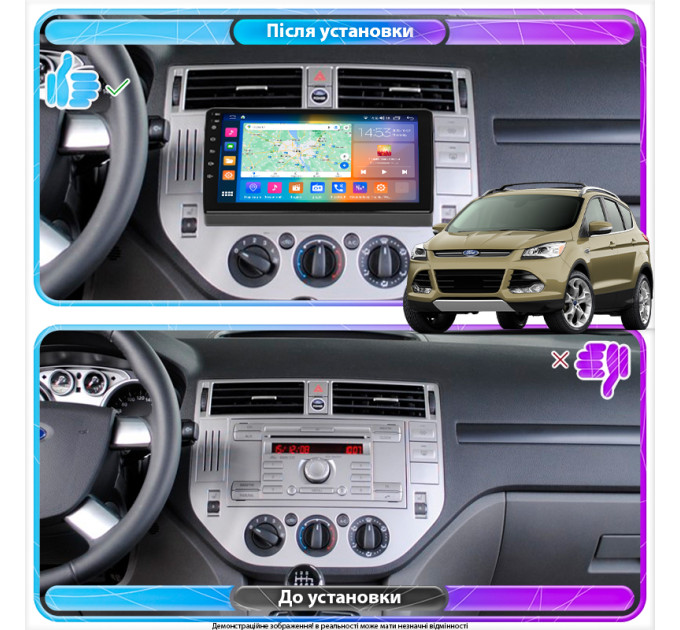 Штатна магнітола Ford Kuga 2008-2013 Element Prime 4/64 4G CarPlay